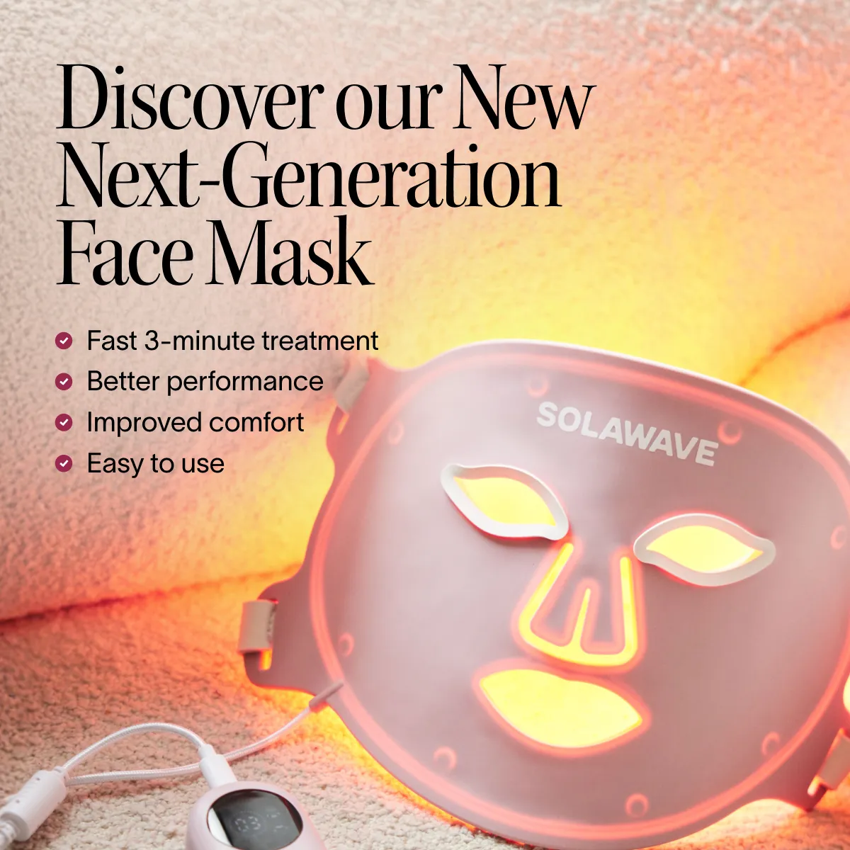Wrinkle Retreat Pro LED Face Mask with Red, Infrared, Deep Red, and Amber Light Therapy - Image 6